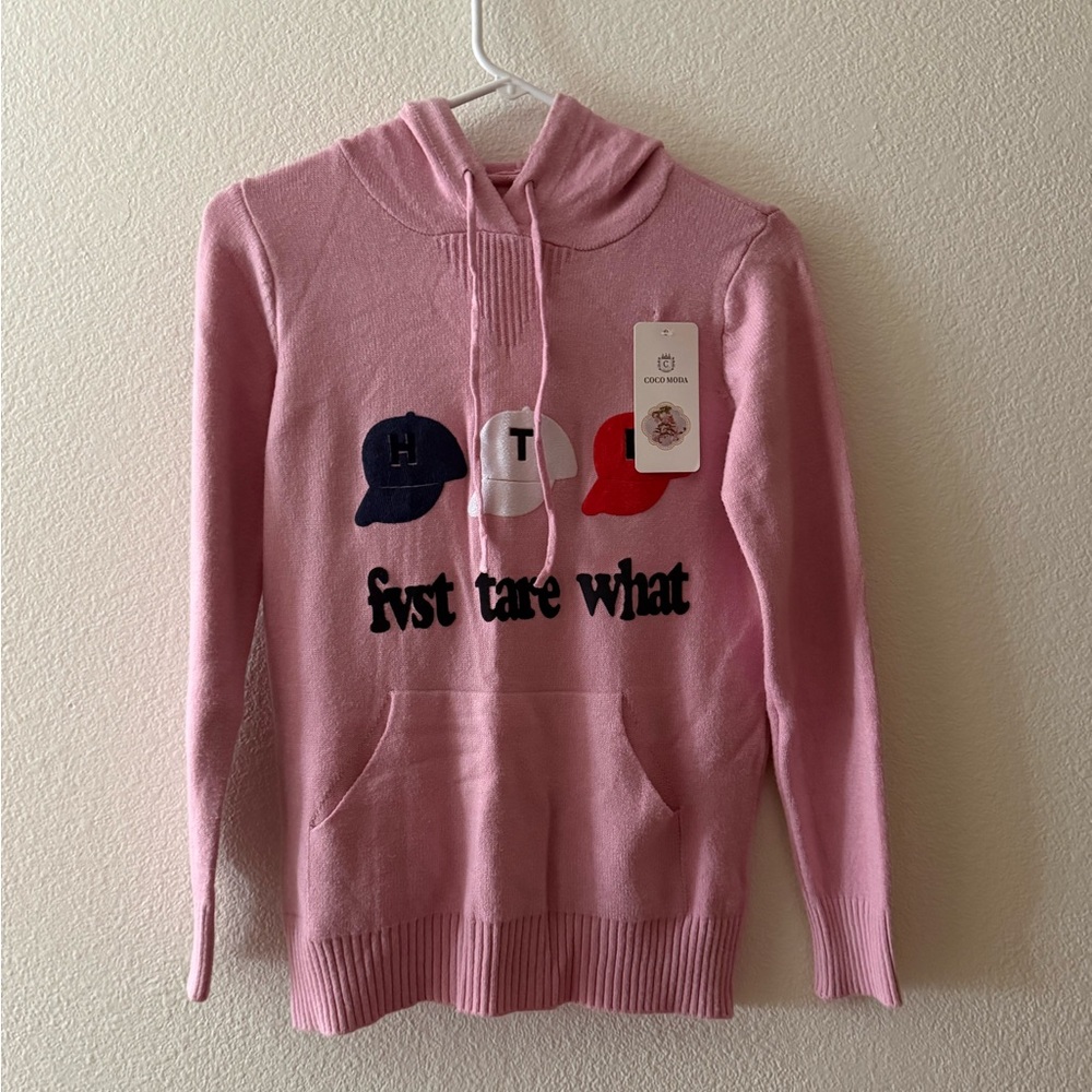 Pink Hooded Sweater Very Soft & Warm